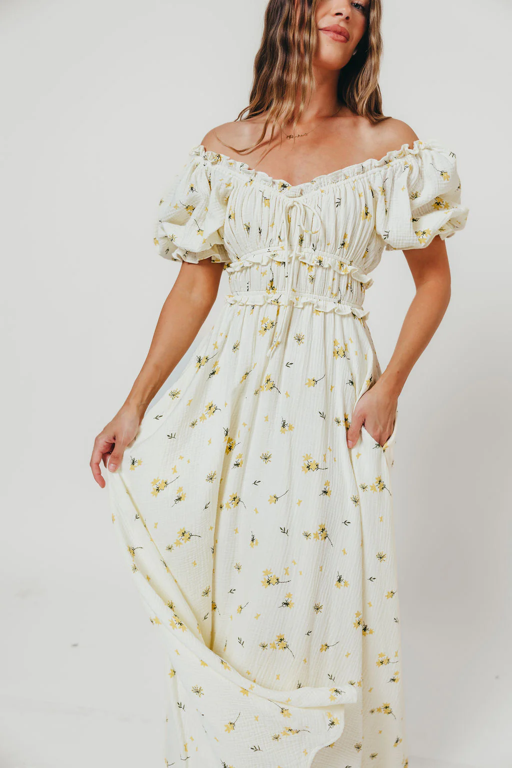 Sydnee Maxi Dress in Yellow Floral - Bump Friendly - Image 8