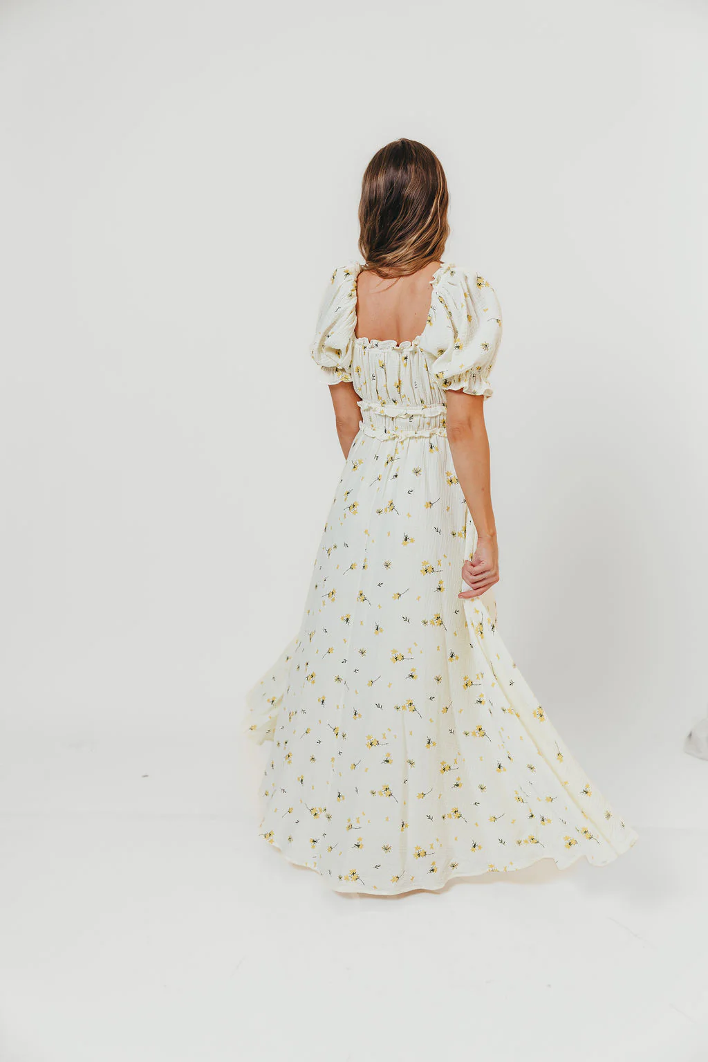 Sydnee Maxi Dress in Yellow Floral - Bump Friendly - Image 9