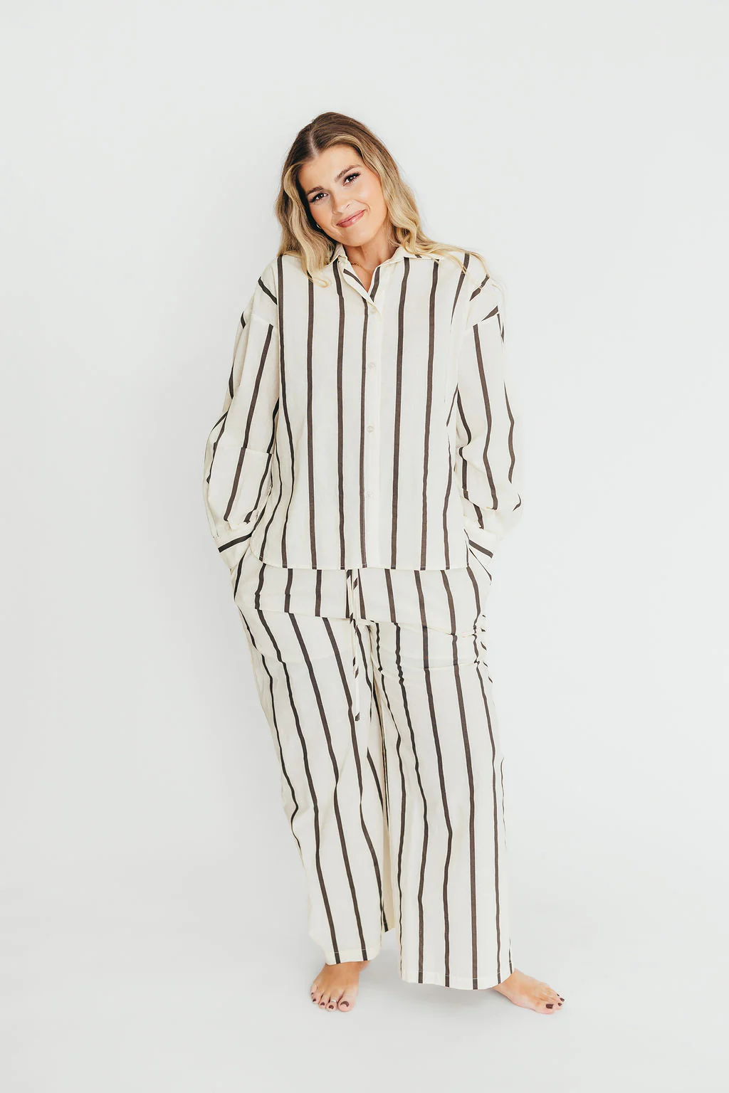 Sicily Button-Down Top in Black Stripe - Nursing Friendly *Final-Sale* - Image 5