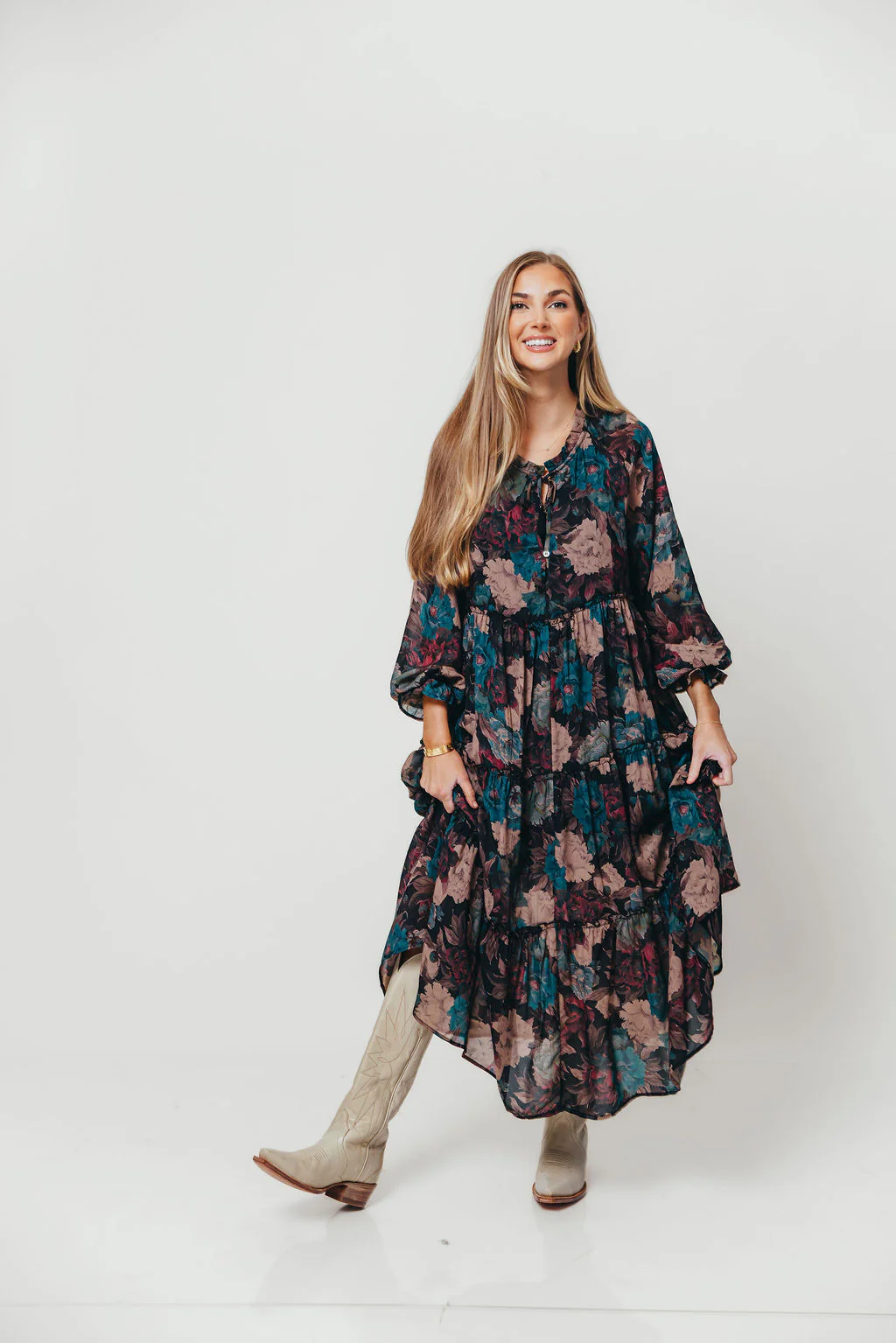 Tabitha Midi Dress in Black - Bump Friendly - Image 2