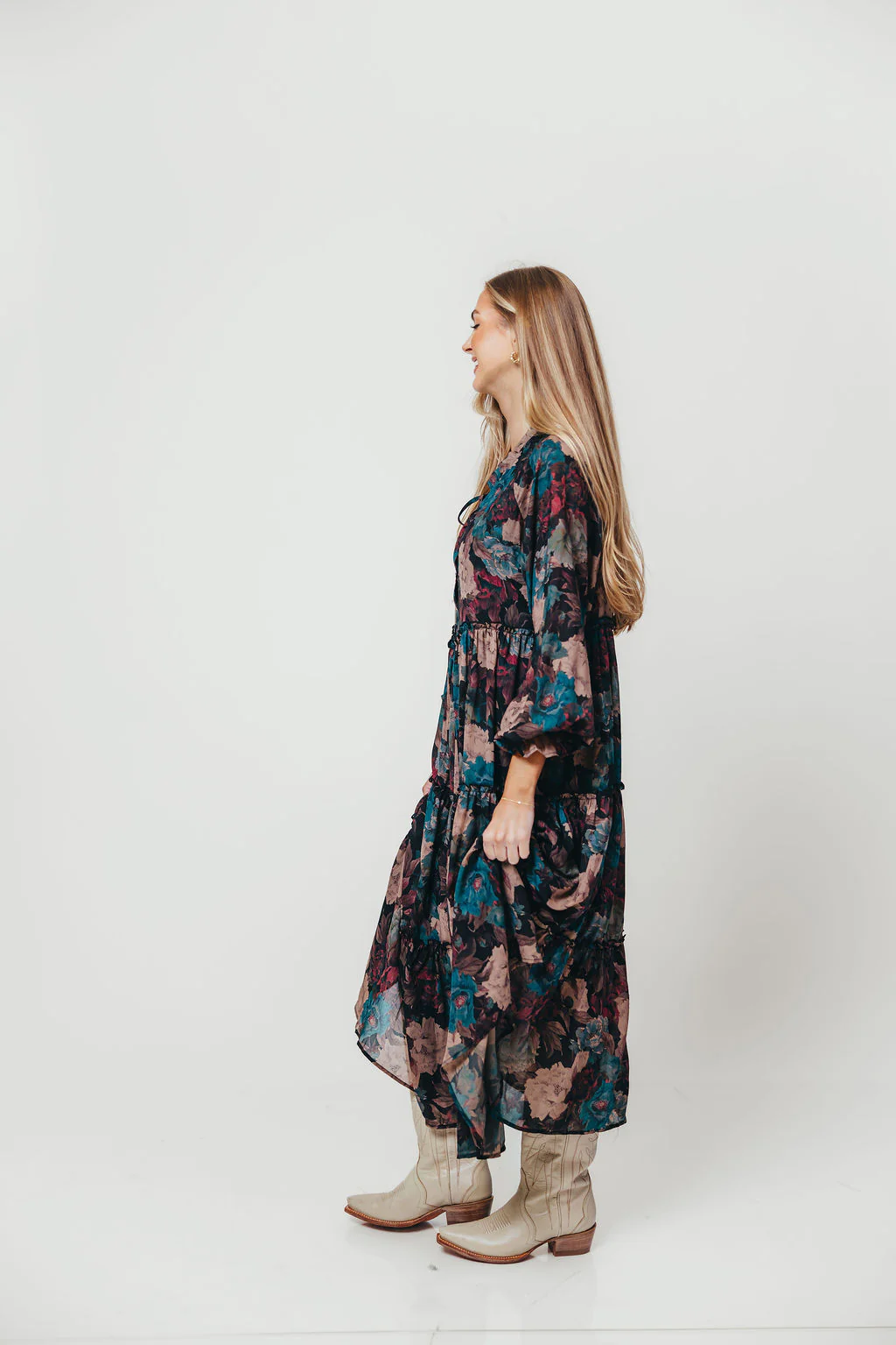 Tabitha Midi Dress in Black - Bump Friendly - Image 3