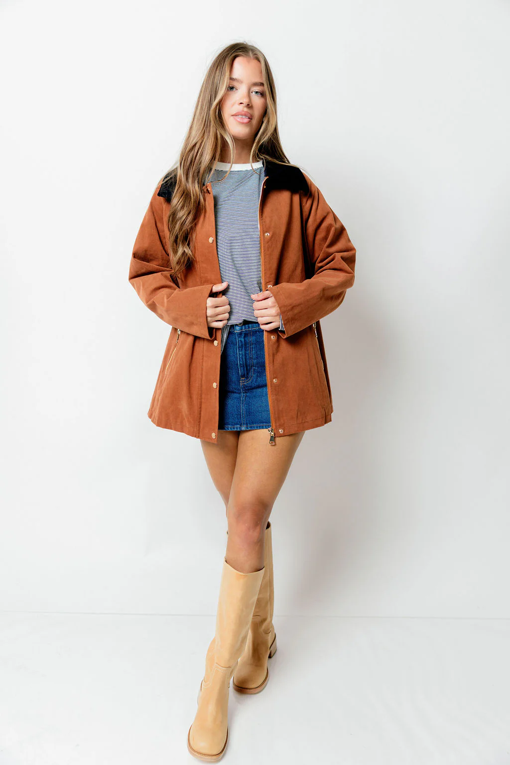Tania Cotton Barn Jacket in Cognac *Final Sale*