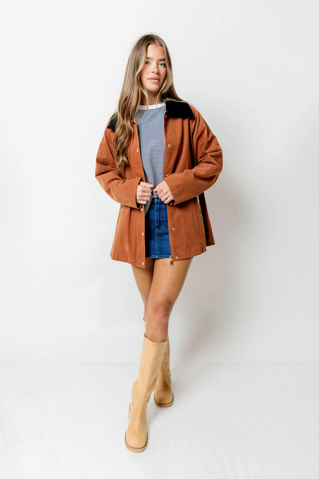 Tania Cotton Barn Jacket in Cognac *Final Sale* - Image 3