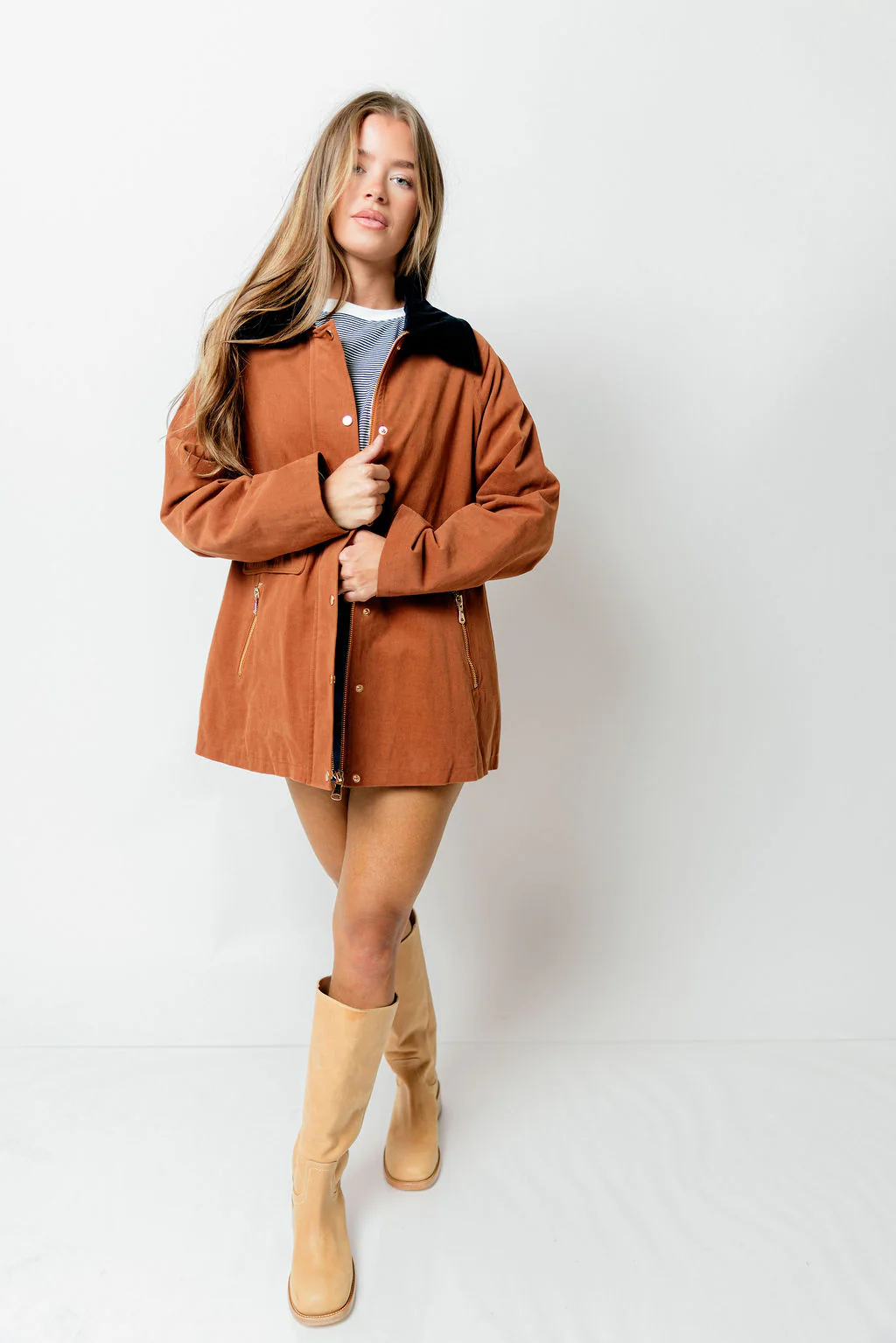 Tania Cotton Barn Jacket in Cognac *Final Sale* - Image 7