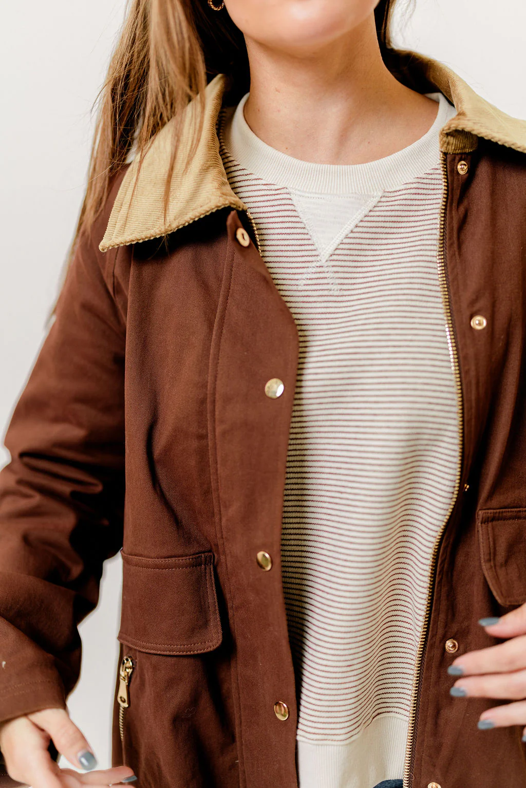 Tania Cotton Barn Jacket in Mocha *Final Sale* - Image 3