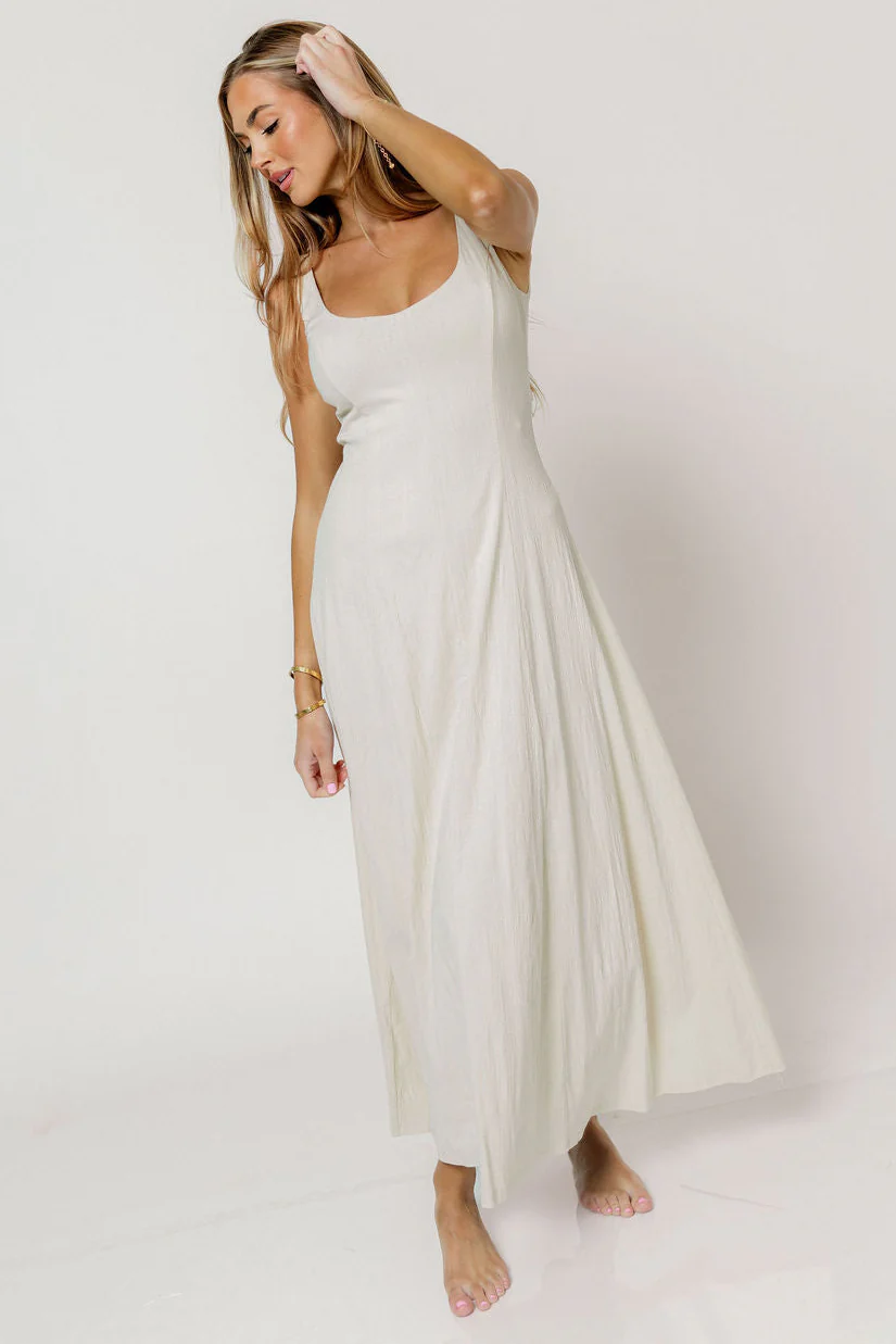 Jocelyn Midi Dress in Natural - Image 2