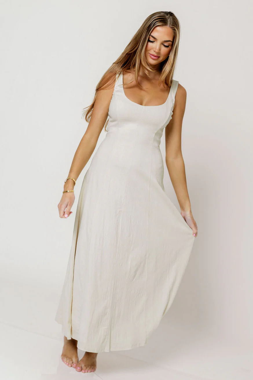 Jocelyn Midi Dress in Natural - Image 4