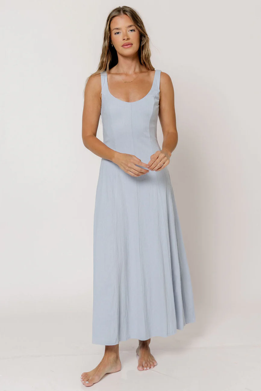 Jocelyn Midi Dress in Milky Blue