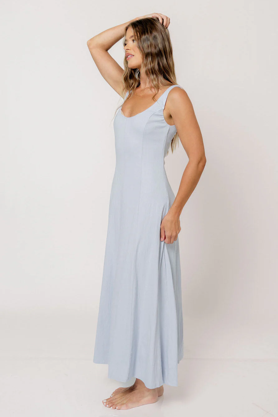 Jocelyn Midi Dress in Milky Blue - Image 2