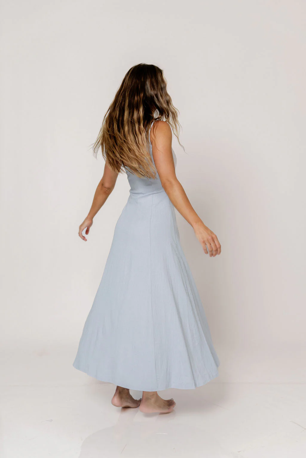 Jocelyn Midi Dress in Milky Blue - Image 5
