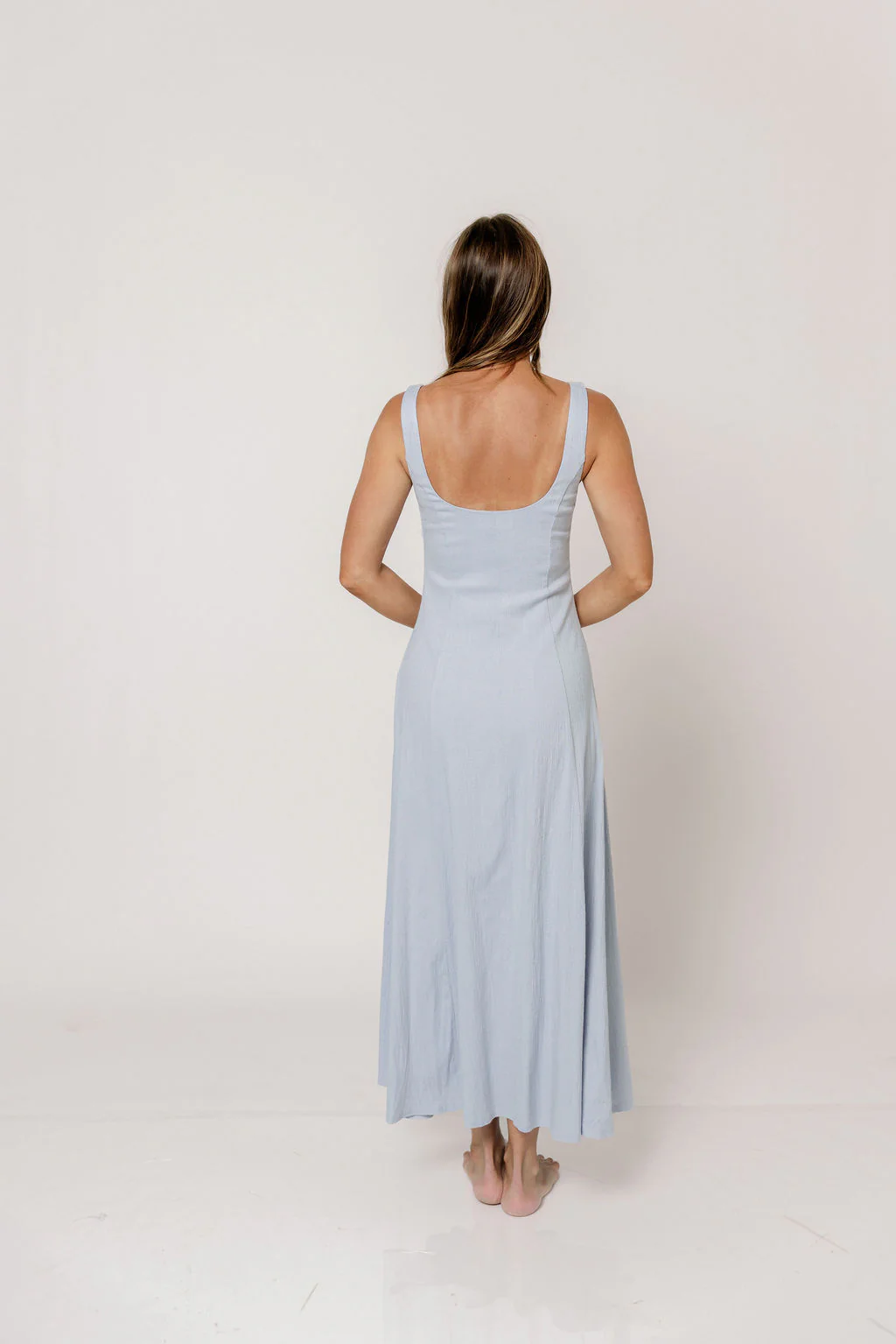 Jocelyn Midi Dress in Milky Blue - Image 6
