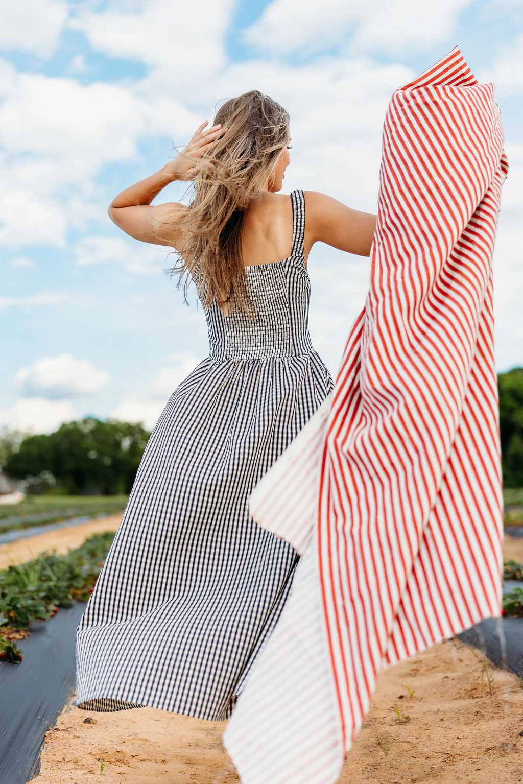 ASTR Temperance Maxi Dress in Black Gingham - Image 3