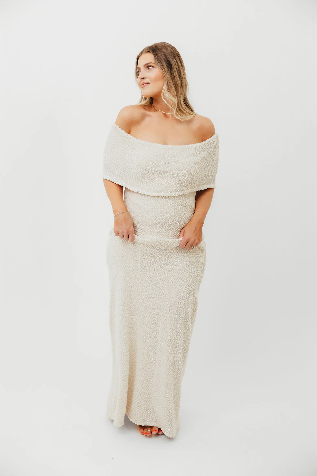 Brit Maxi Dress in Cream - Bump Friendly - Image 14