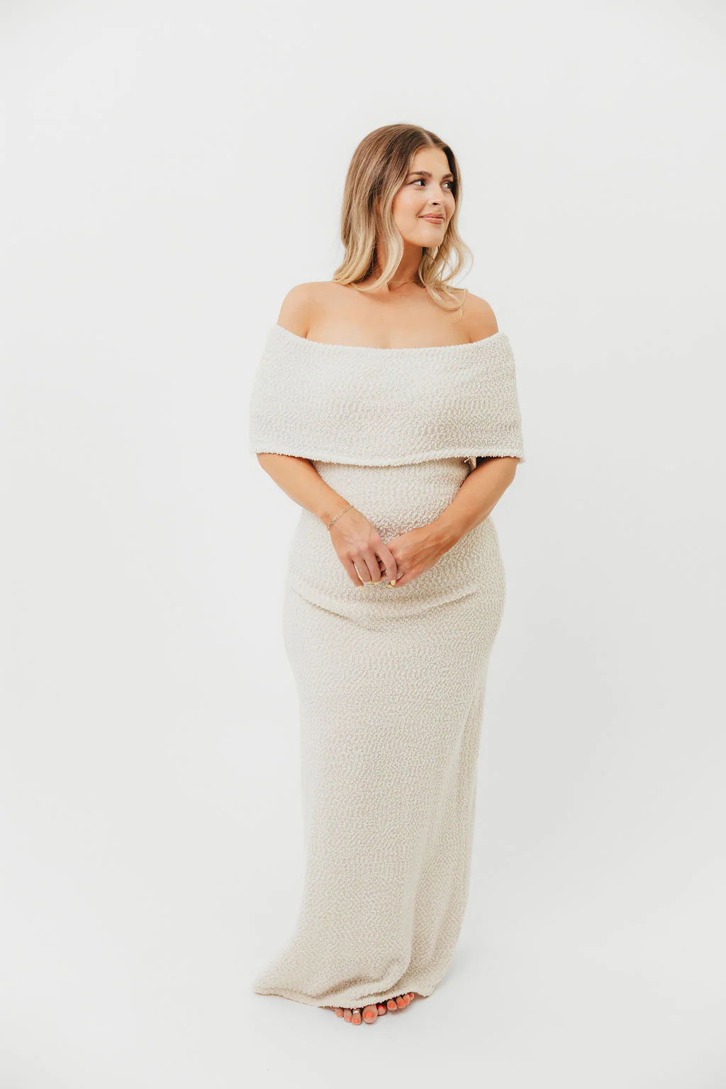 Brit Maxi Dress in Cream - Bump Friendly - Image 15