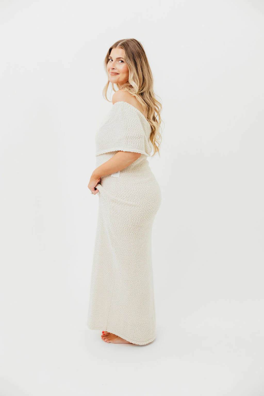 Brit Maxi Dress in Cream - Bump Friendly - Image 7