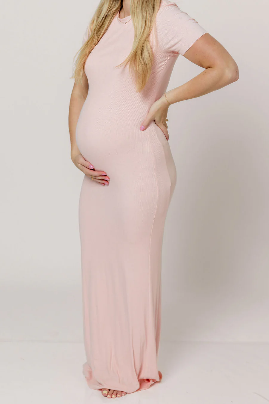 The Charlie Ribbed Maxi Dress in Baby Pink - Bump Friendly *5/31 PRE-ORDER* - Image 10