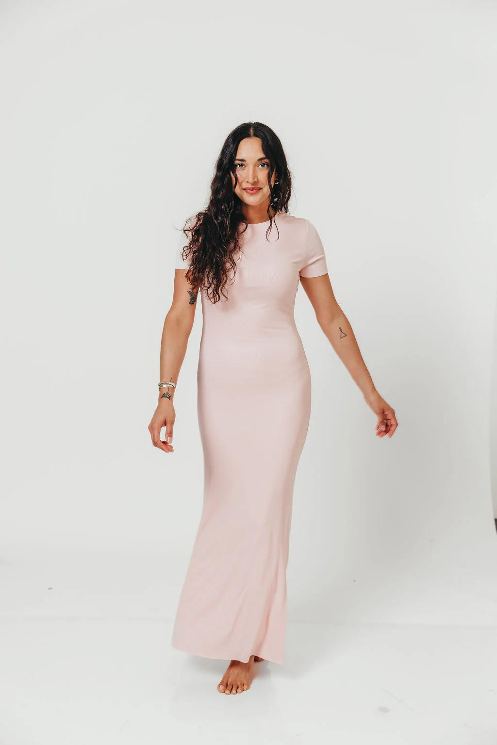 The Charlie Ribbed Maxi Dress in Baby Pink - Bump Friendly *5/31 PRE-ORDER* - Image 6