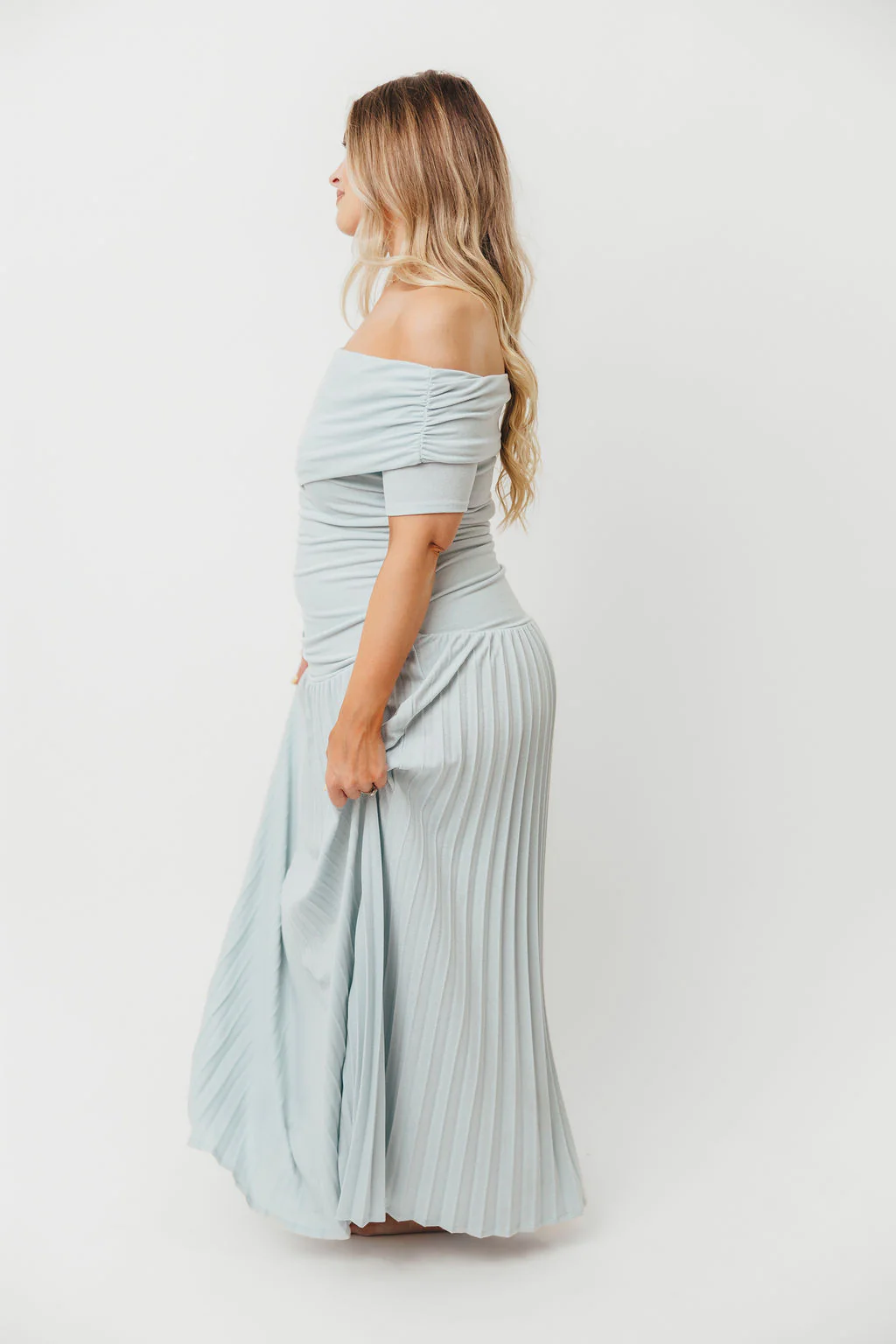 The Lennox Maxi Dress in Dusty Blue - Bump Friendly - Image 11