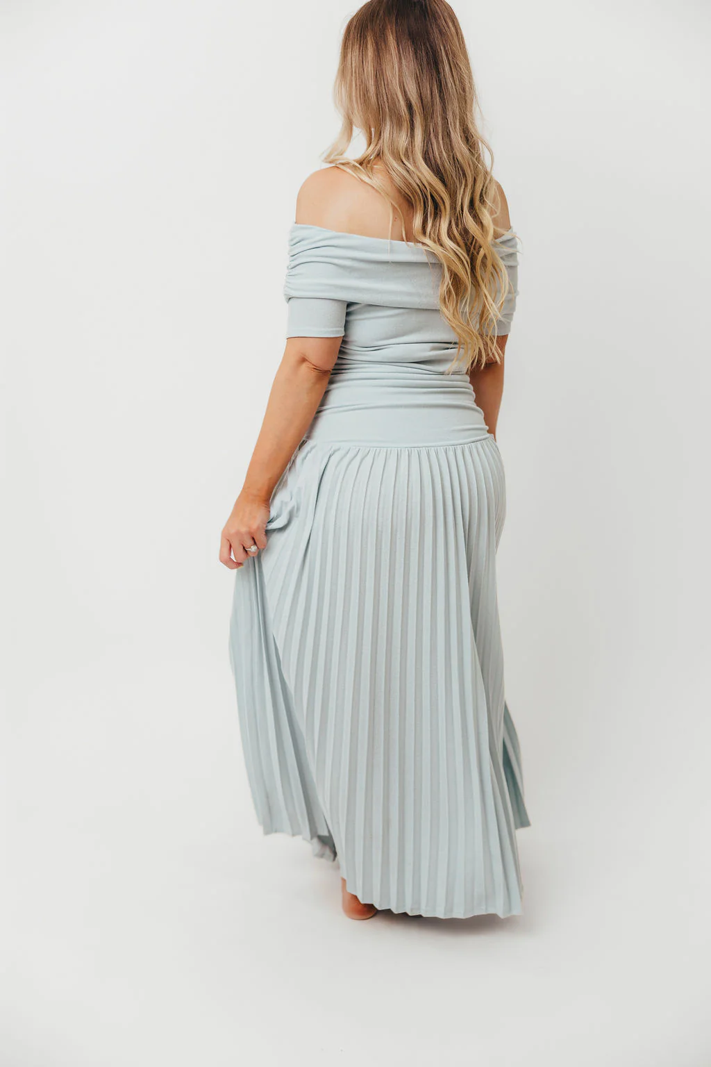 The Lennox Maxi Dress in Dusty Blue - Bump Friendly - Image 12