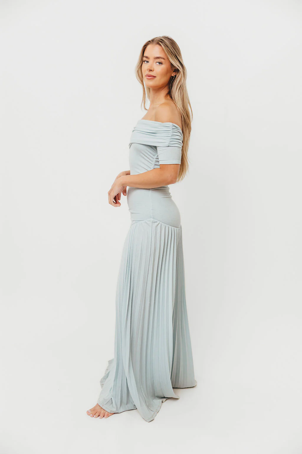The Lennox Maxi Dress in Dusty Blue - Bump Friendly - Image 5
