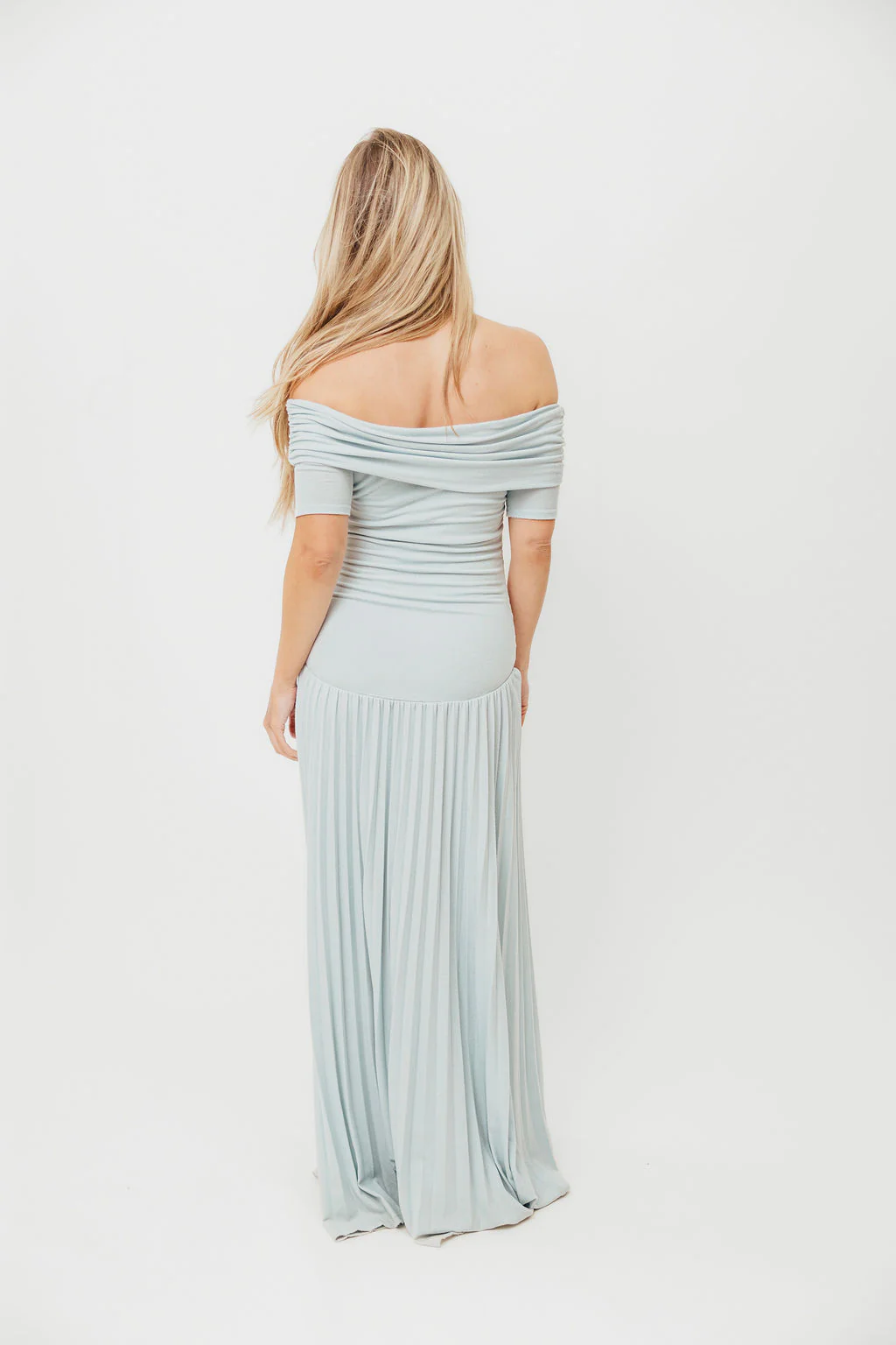 The Lennox Maxi Dress in Dusty Blue - Bump Friendly - Image 8