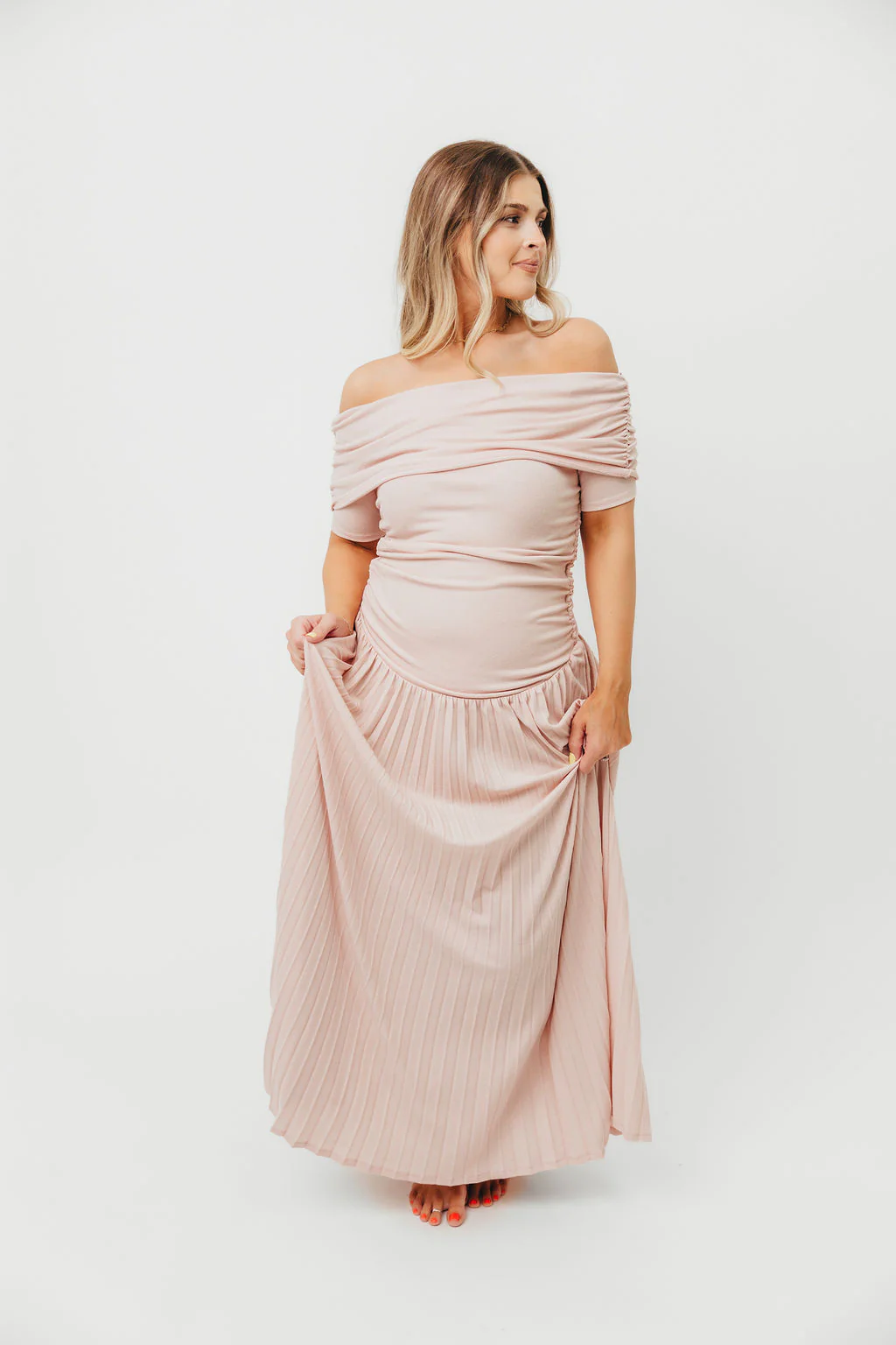 The Lennox Maxi Dress in Dusty Pink - Bump Friendly - Image 19