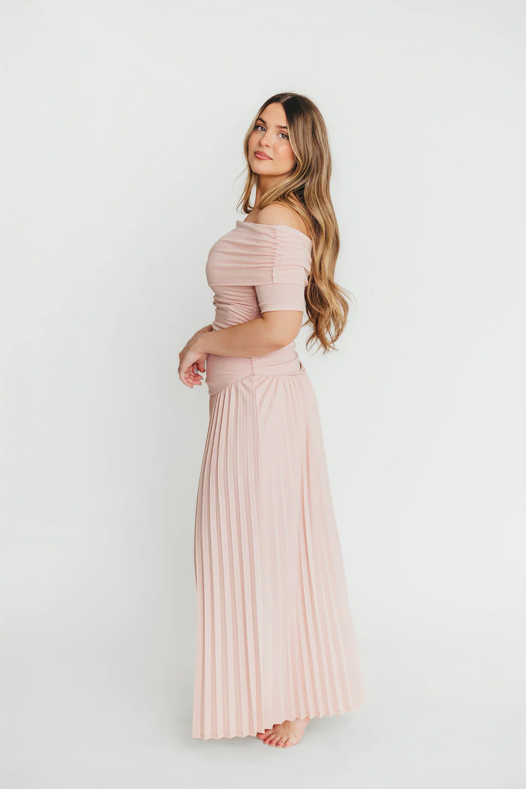 The Lennox Maxi Dress in Dusty Pink - Bump Friendly - Image 4