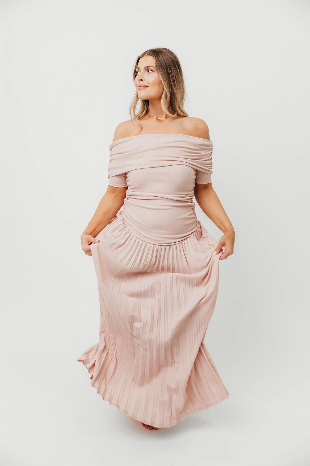 The Lennox Maxi Dress in Dusty Pink - Bump Friendly - Image 6