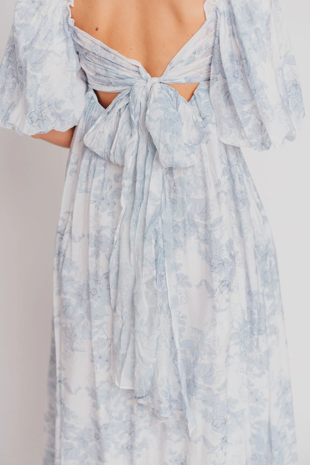Melody Maxi Dress with Pleats and Bow Detail in Blue Floral - Bump Friendly & Inclusive Sizing (S-3XL) - Image 27