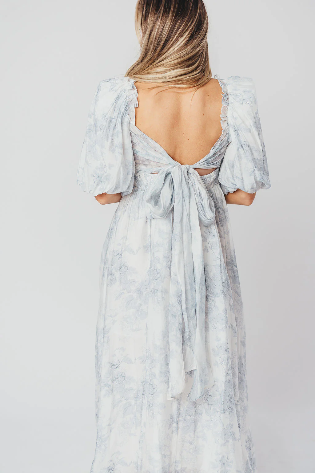 Melody Maxi Dress with Pleats and Bow Detail in Blue Floral - Bump Friendly & Inclusive Sizing (S-3XL) - Image 39
