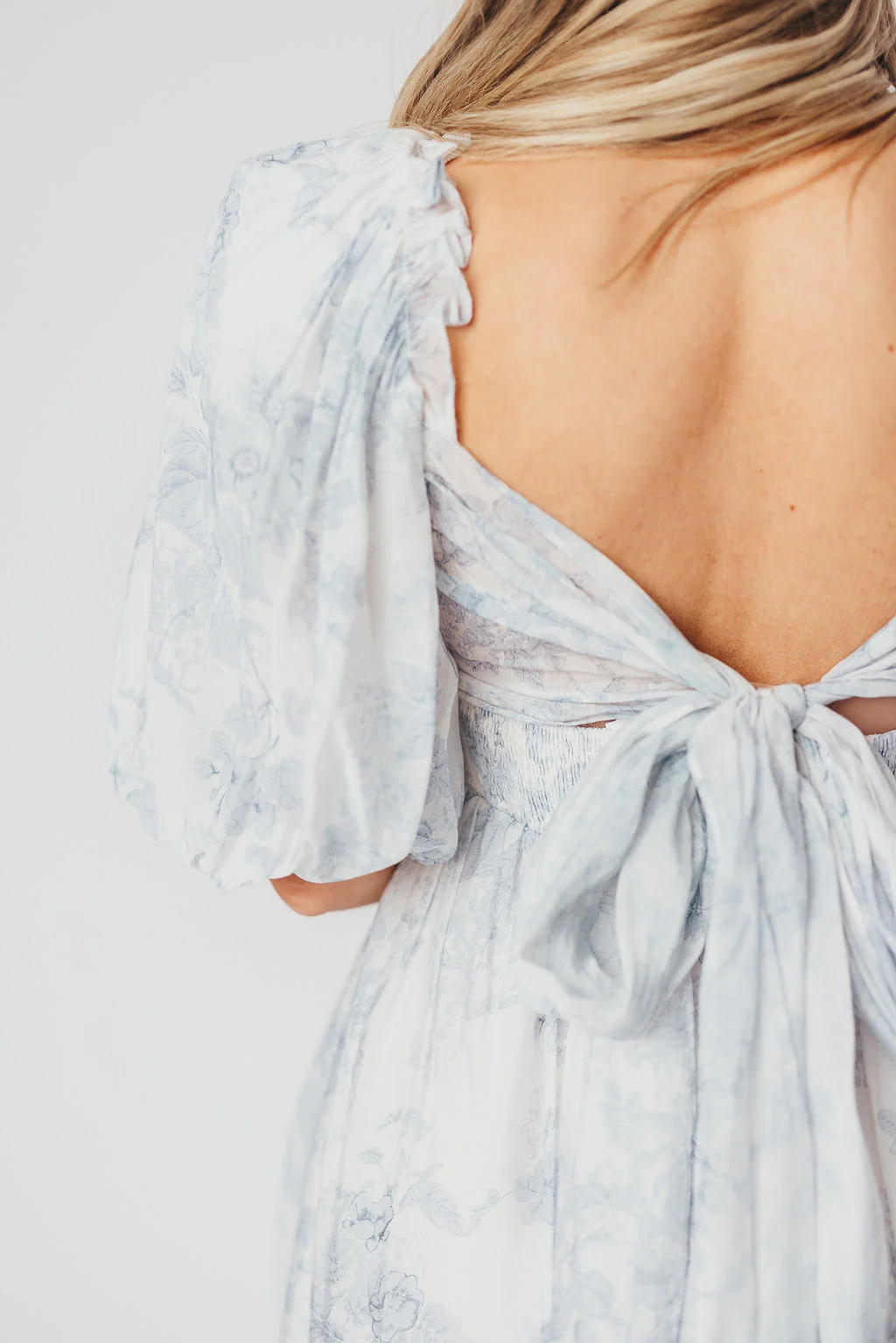 Melody Maxi Dress with Pleats and Bow Detail in Blue Floral - Bump Friendly & Inclusive Sizing (S-3XL) - Image 40
