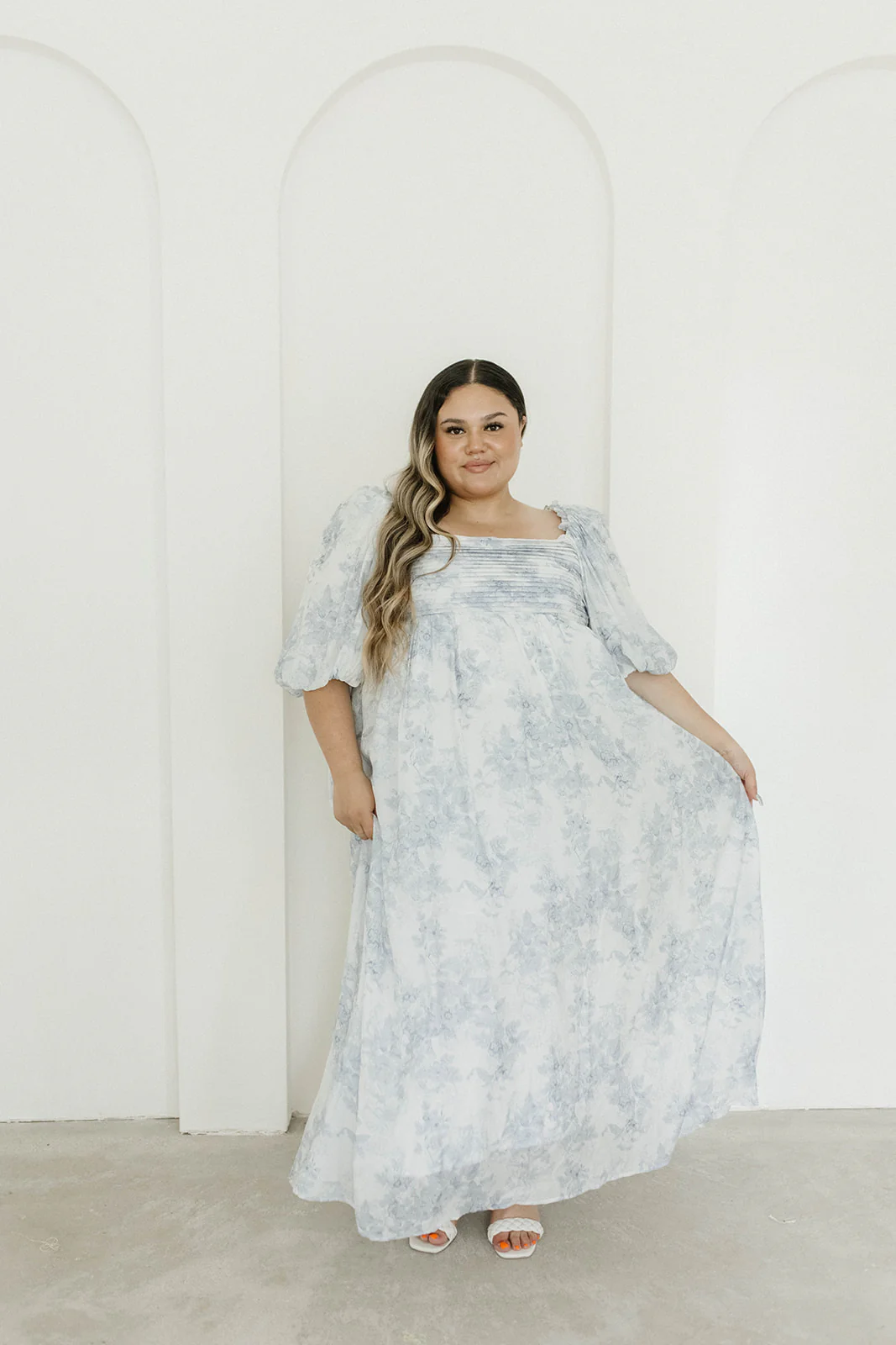 Melody Maxi Dress with Pleats and Bow Detail in Blue Floral - Bump Friendly & Inclusive Sizing (S-3XL) - Image 53