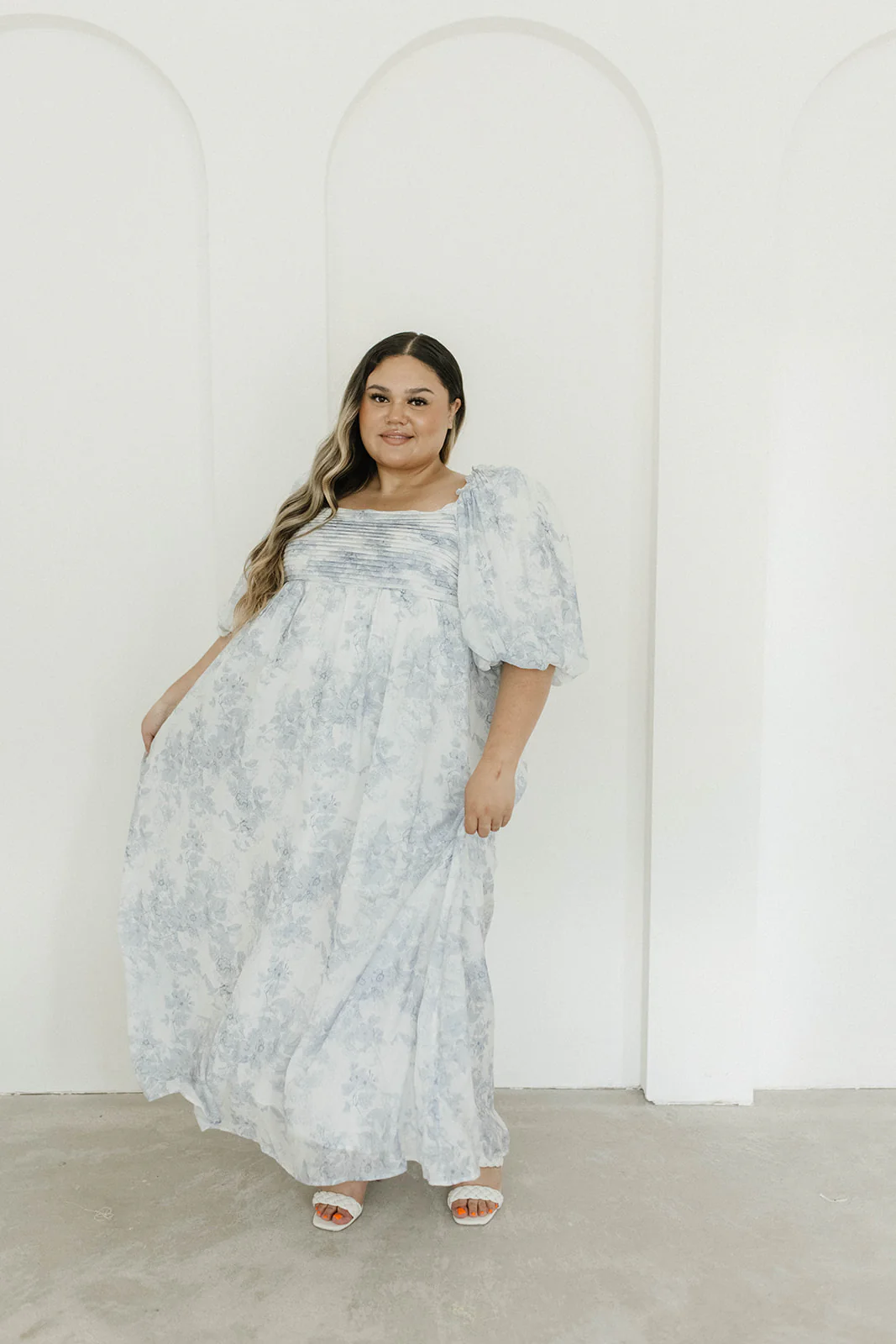 Melody Maxi Dress with Pleats and Bow Detail in Blue Floral - Bump Friendly & Inclusive Sizing (S-3XL) - Image 54