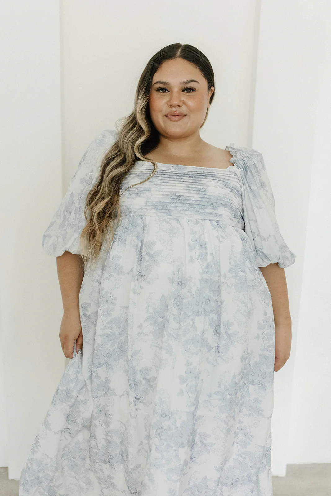 Melody Maxi Dress with Pleats and Bow Detail in Blue Floral - Bump Friendly & Inclusive Sizing (S-3XL) - Image 56