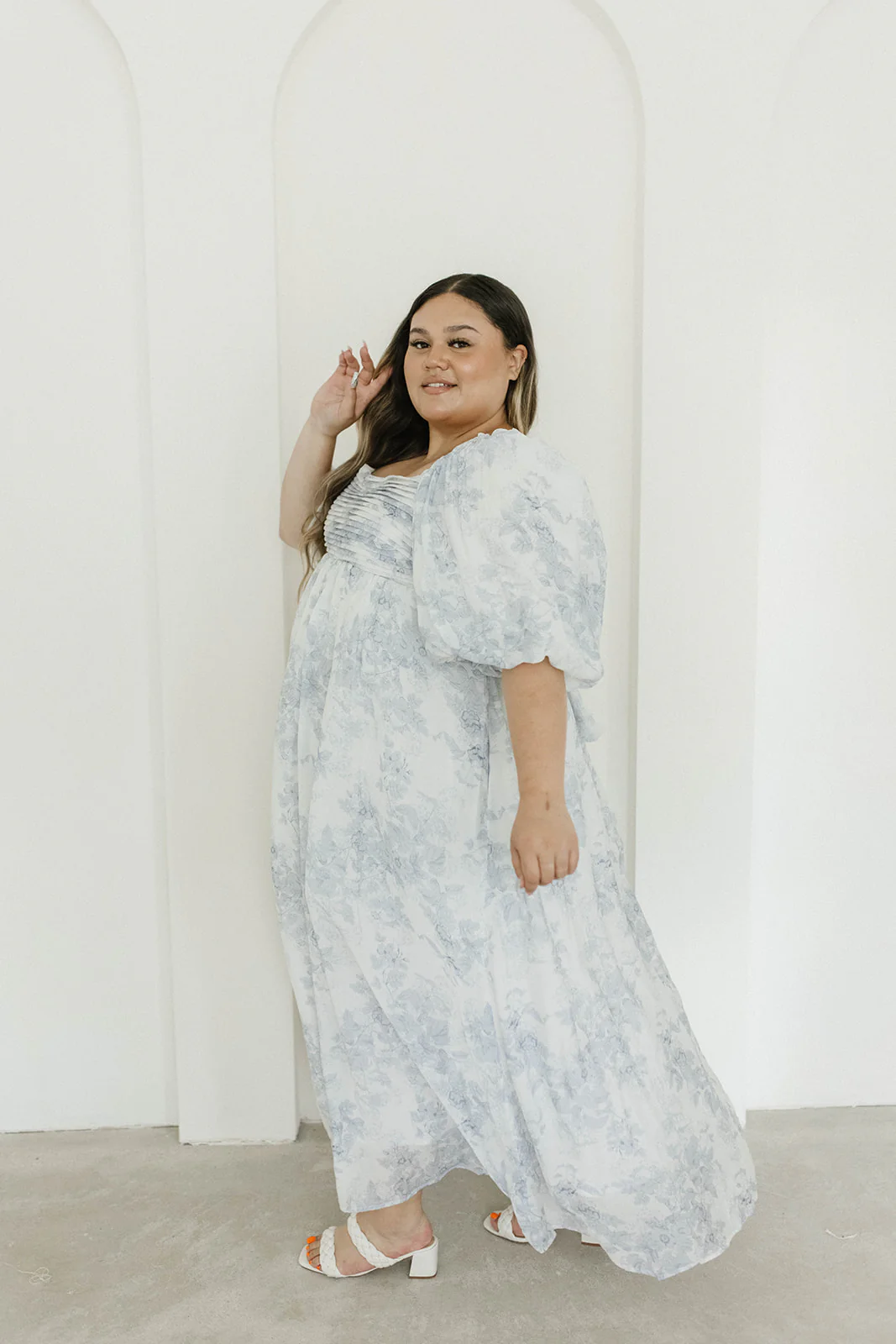 Melody Maxi Dress with Pleats and Bow Detail in Blue Floral - Bump Friendly & Inclusive Sizing (S-3XL) - Image 60