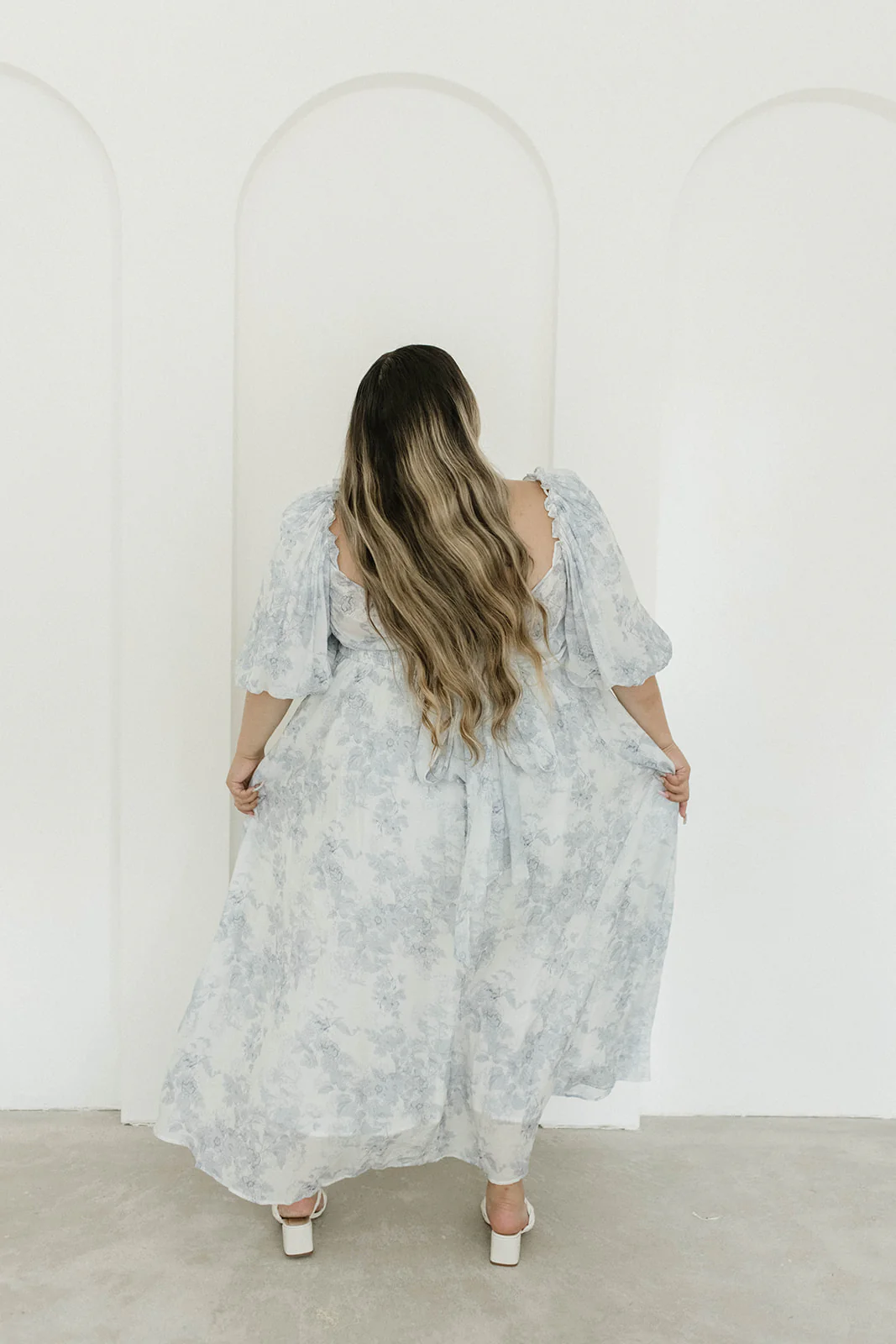 Melody Maxi Dress with Pleats and Bow Detail in Blue Floral - Bump Friendly & Inclusive Sizing (S-3XL) - Image 62