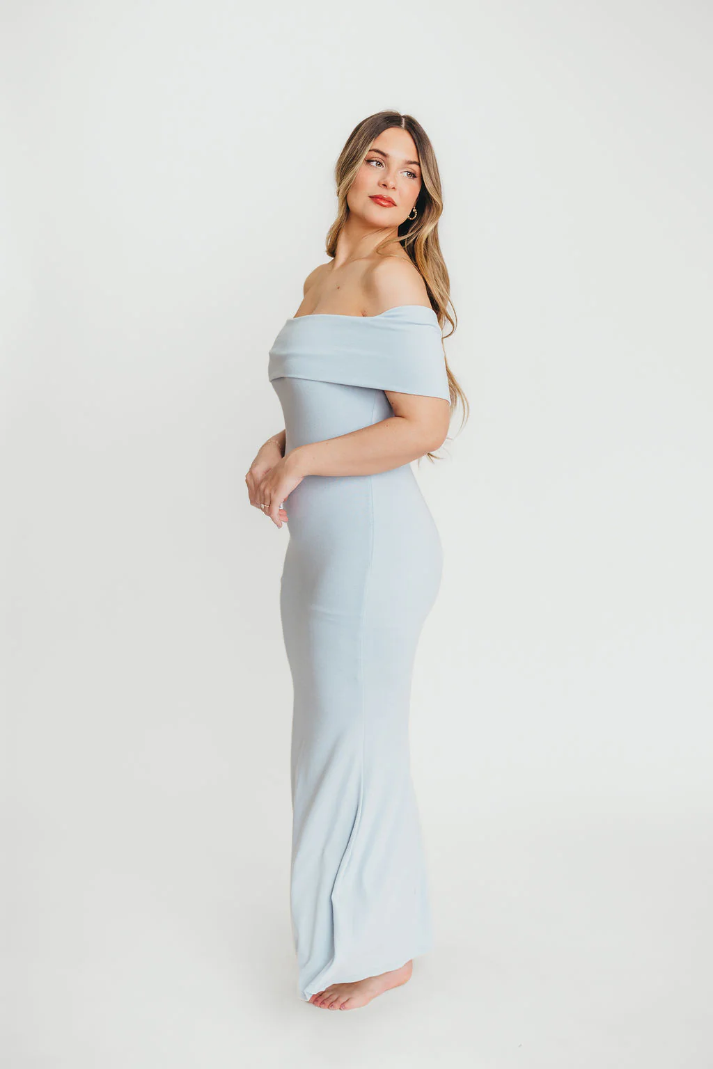 Monroe Maxi Dress in Blue - Bump Friendly - Image 11
