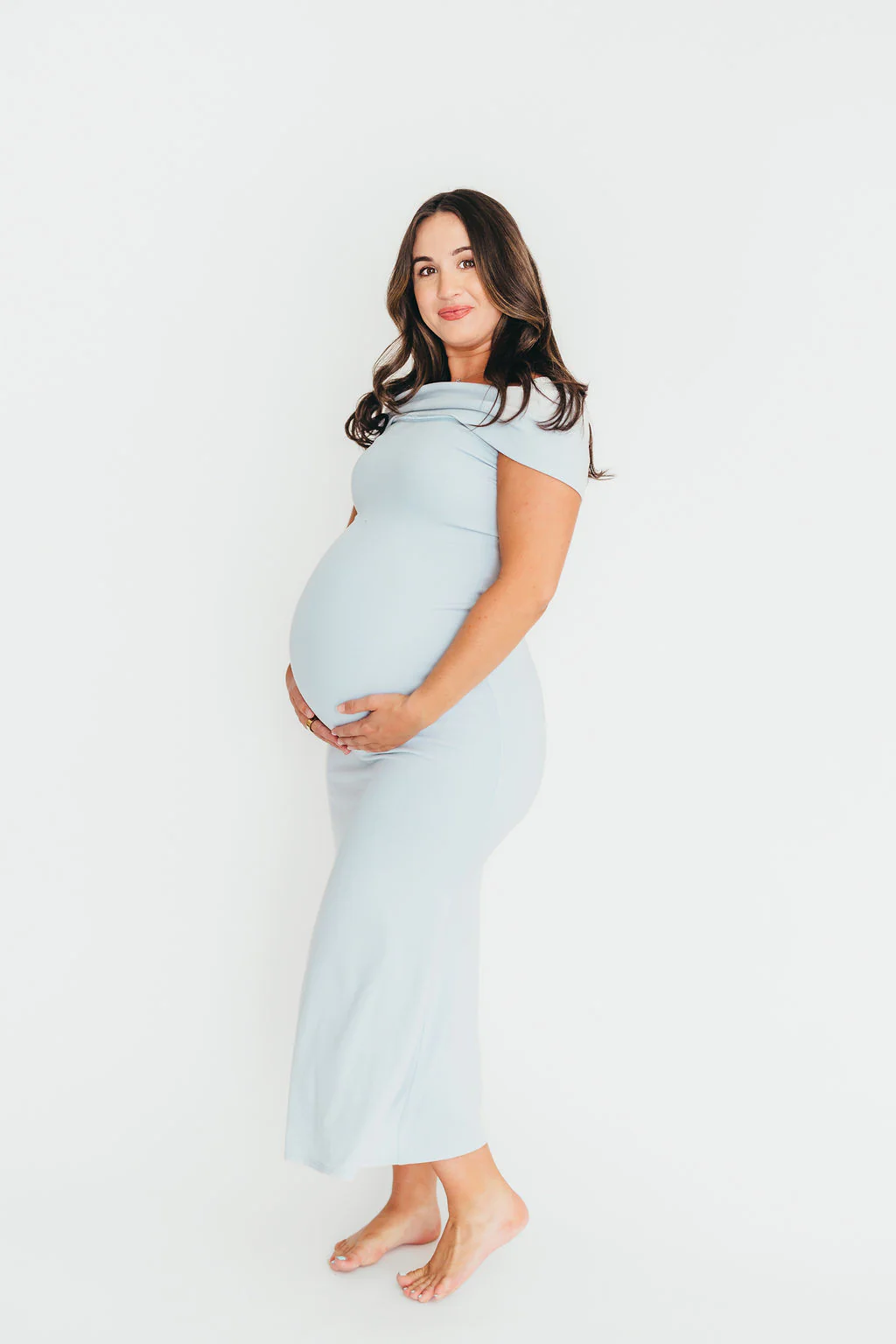 Monroe Maxi Dress in Blue - Bump Friendly - Image 16