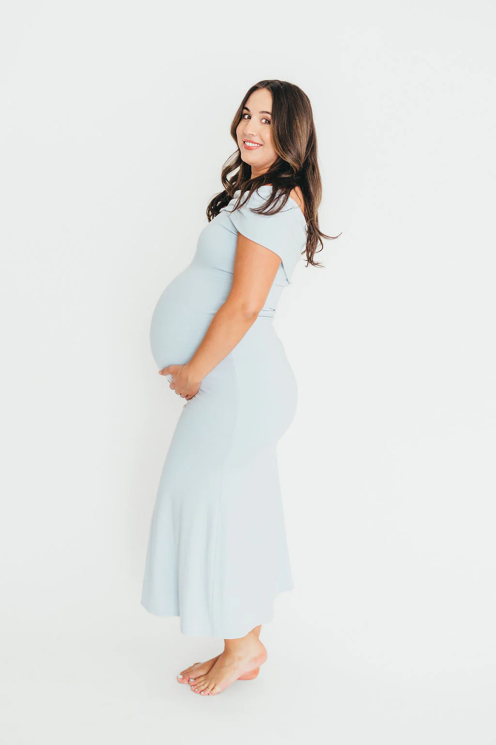 Monroe Maxi Dress in Blue - Bump Friendly - Image 17