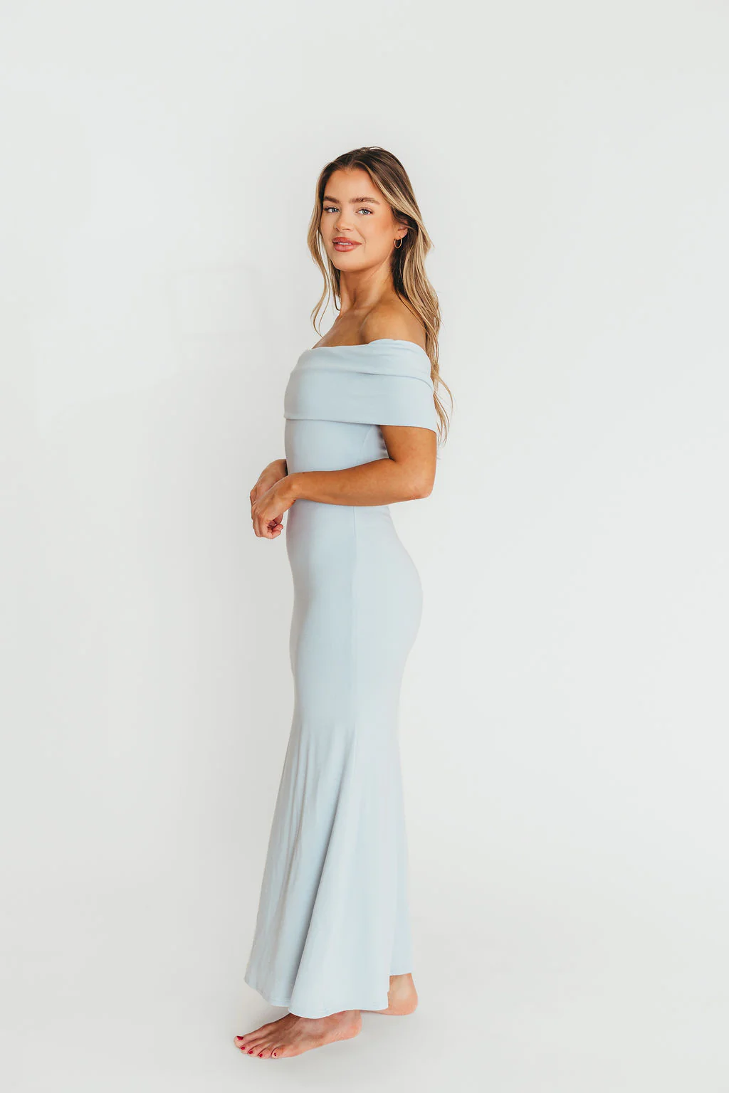 Monroe Maxi Dress in Blue - Bump Friendly - Image 4