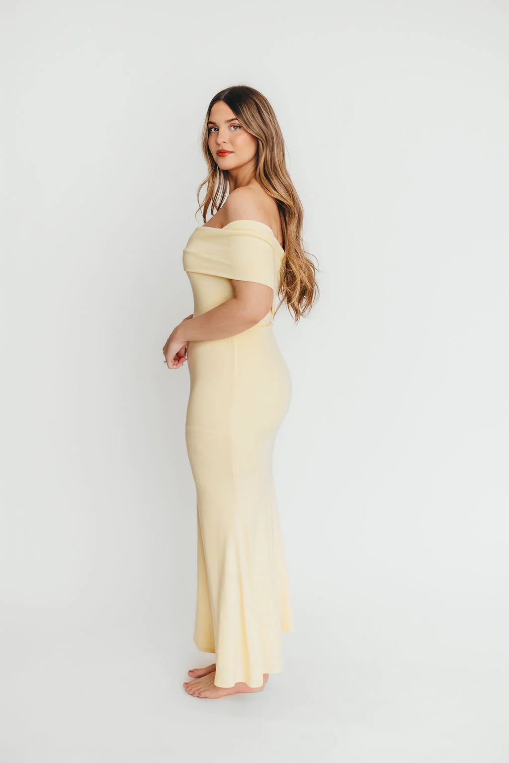 Monroe Maxi Dress in Butter Yellow - Bump Friendly - Image 10