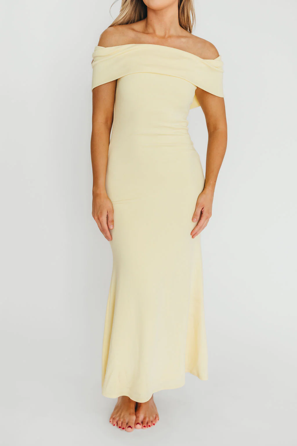 Monroe Maxi Dress in Butter Yellow - Bump Friendly - Image 3