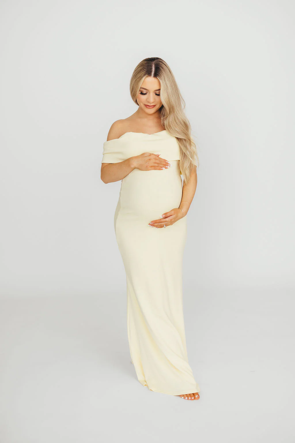 Monroe Maxi Dress in Butter Yellow - Bump Friendly - Image 4