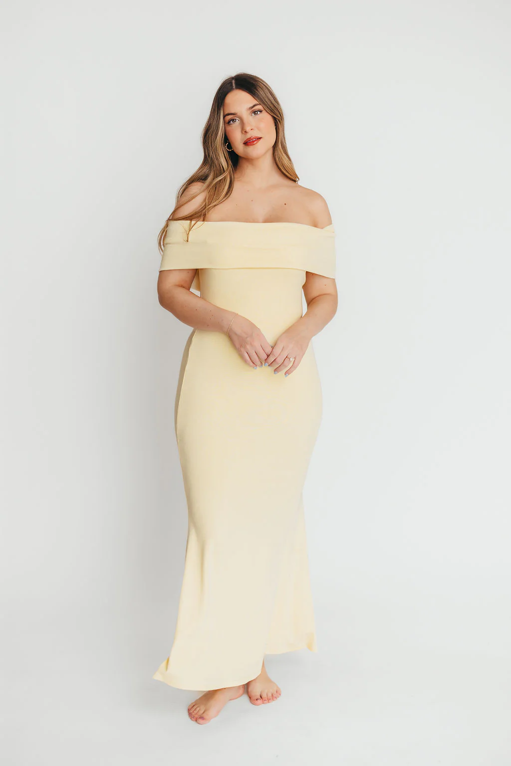 Monroe Maxi Dress in Butter Yellow - Bump Friendly - Image 5