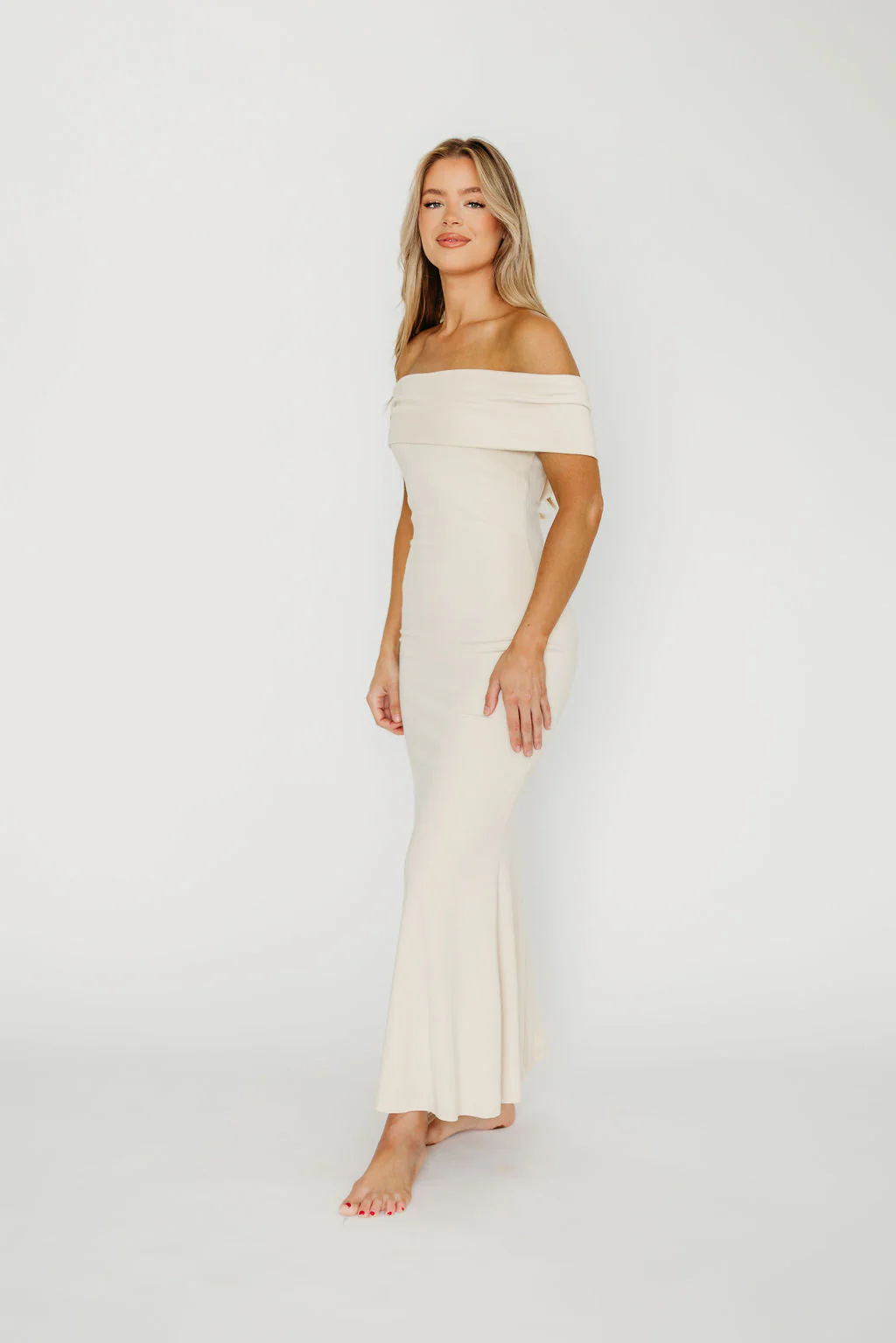 Monroe Maxi Dress in Ivory - Bump Friendly - Image 5