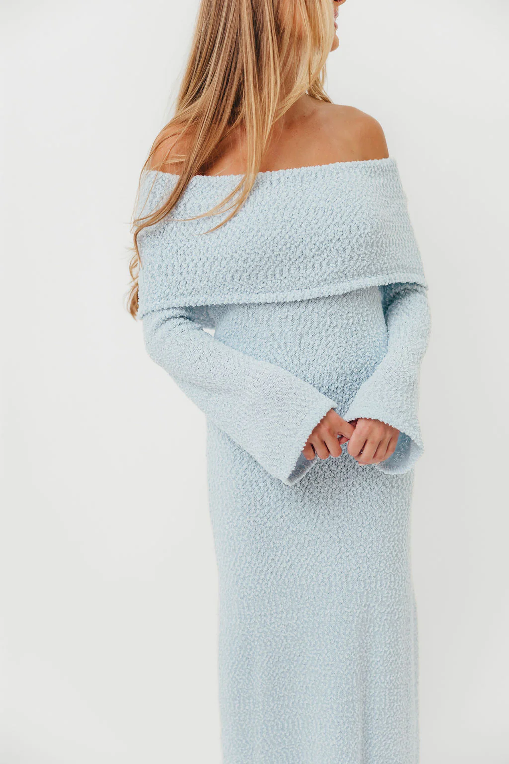 Nora Knit Maxi Dress in Dusty Blue - Bump Friendly - Image 10