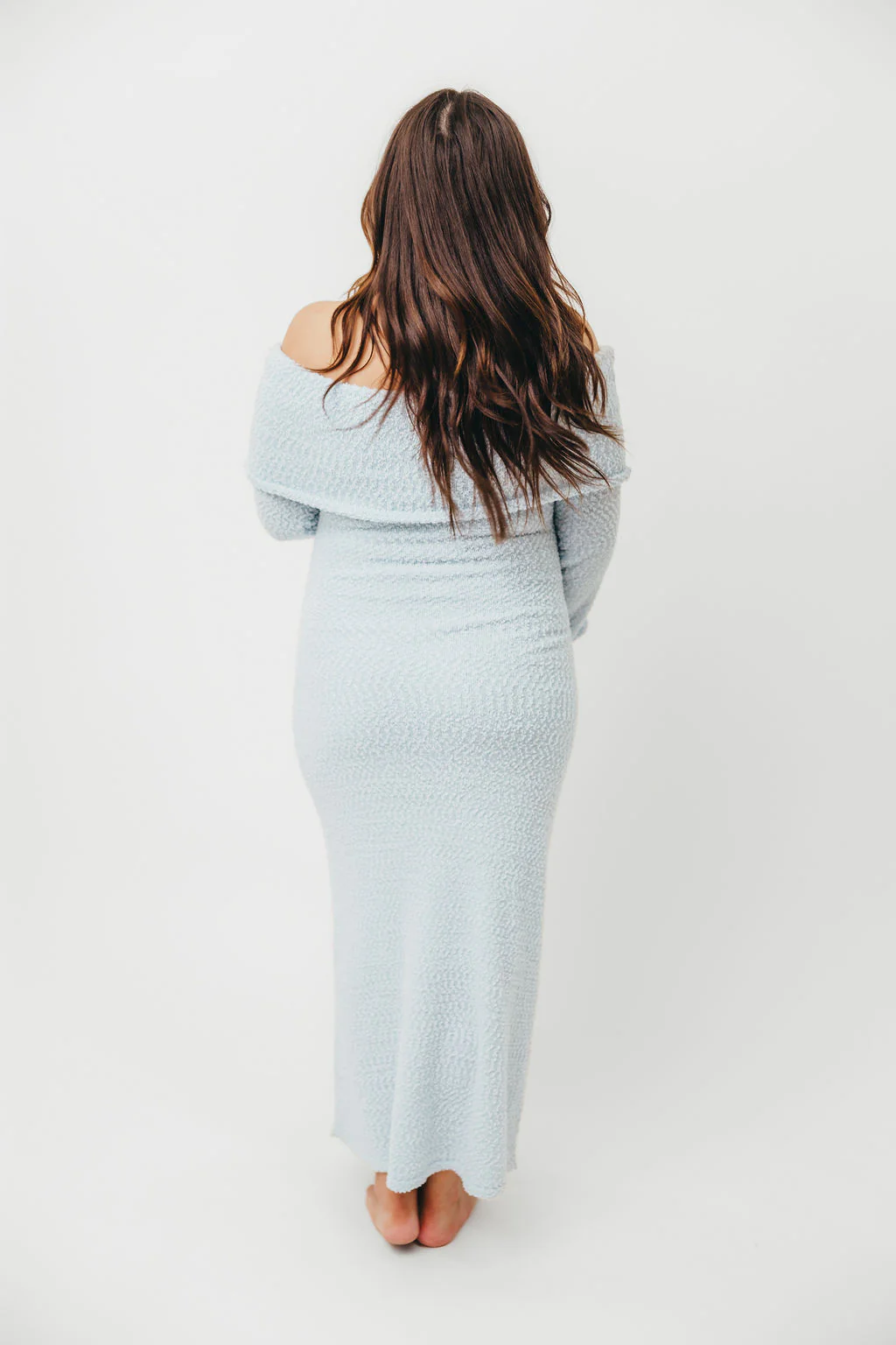 Nora Knit Maxi Dress in Dusty Blue - Bump Friendly - Image 21