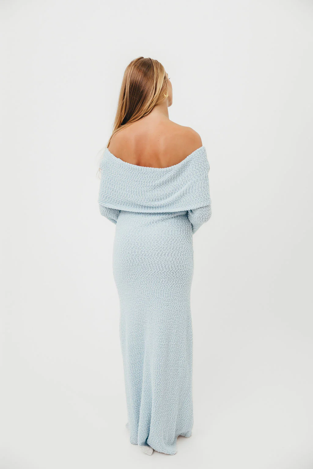 Nora Knit Maxi Dress in Dusty Blue - Bump Friendly - Image 8