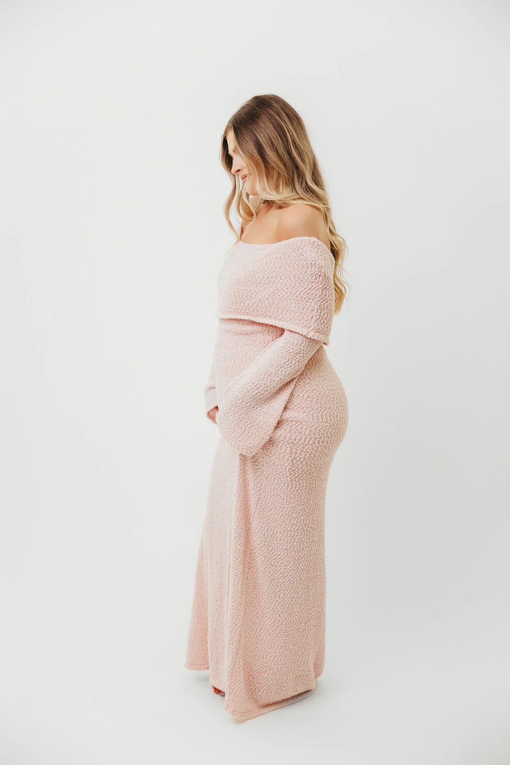Nora Knit Maxi Dress in Dusty Pink - Bump Friendly - Image 15