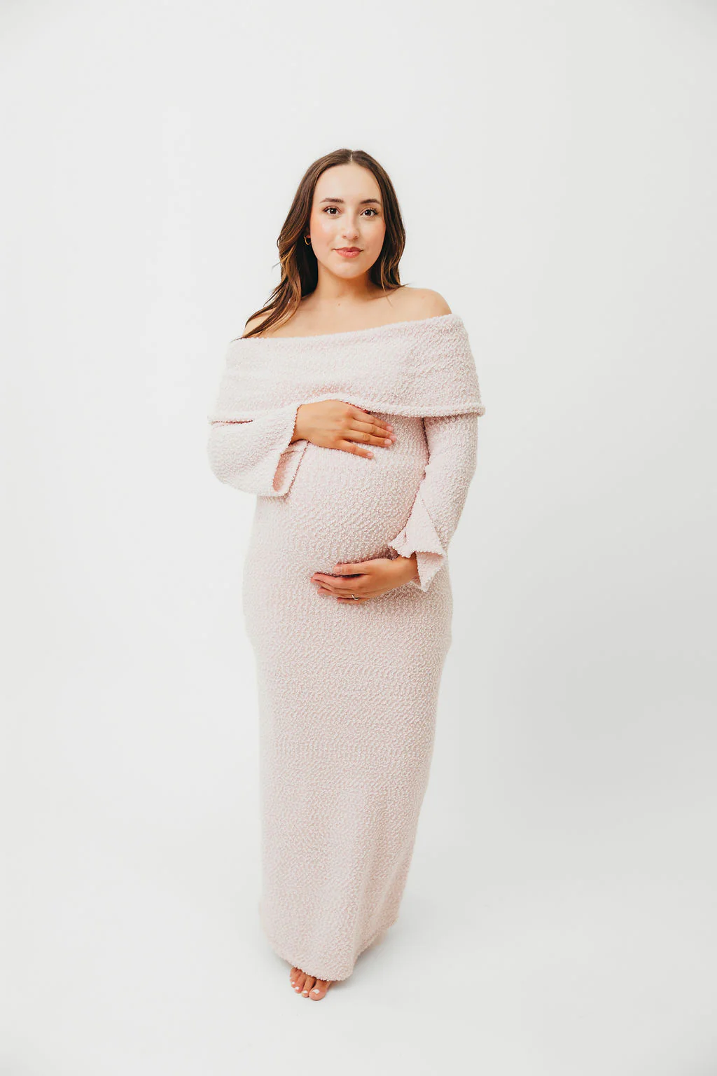 Nora Knit Maxi Dress in Dusty Pink - Bump Friendly - Image 19